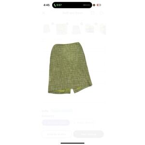 Womens Green Tweed Skirt Career Wear Office Business Lined Knee‎ Length